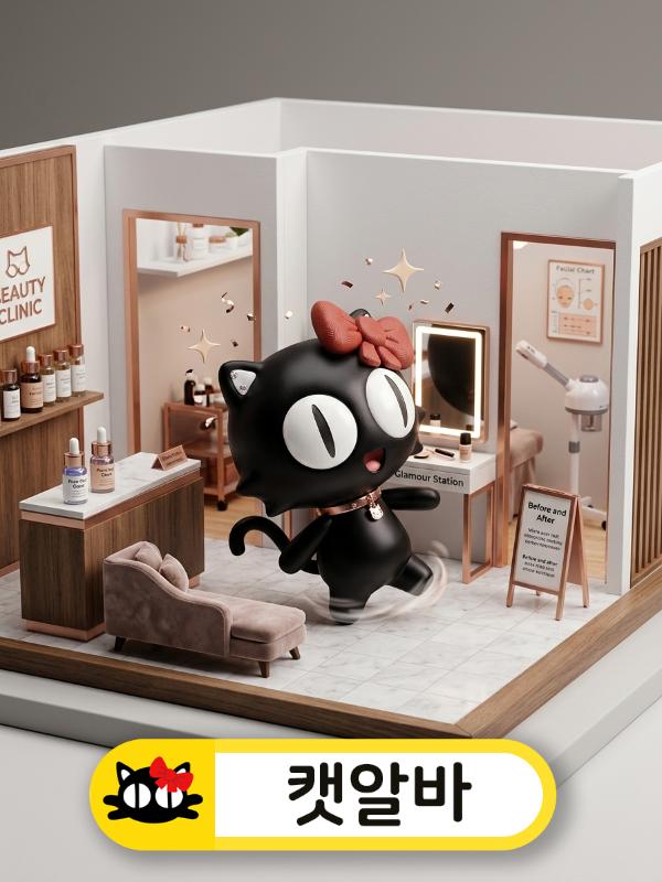 성형 지원 혜택과 스타일 변신에 신나서 춤추는 선택된 캐릭터